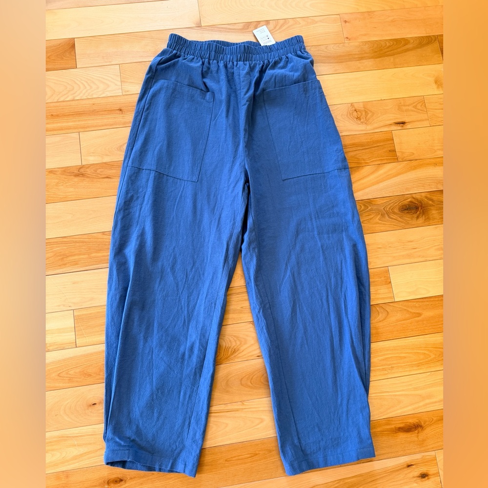 Cupshe Slate Blue Elastic Waist Wide-Leg Pants - Picture 2 of 7